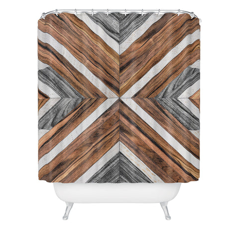 Zoltan Ratko Urban Tribal Pattern No4 Wood Shower Curtain